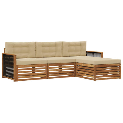 Udendørs sofagruppe 4 stk. Naturlig og Beige