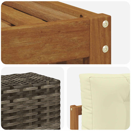 Udendørs sofagruppe med pude 5 pcs Naturlig og Fløde Polyester