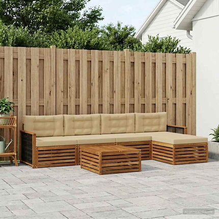 Udendørs sofagruppe 6 stk. Naturlig og Beige