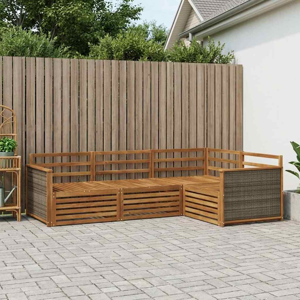 Udendørs sofagruppe 4 pcs Naturfarvet Massivt Akacietræ