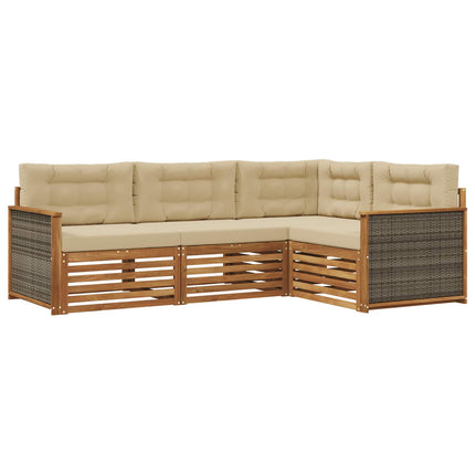 Udendørs sofagruppe 4 stk. Naturlig og Beige
