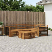 Udendørs sofagruppe 5 pcs Naturfarvet Massivt Akacietræ