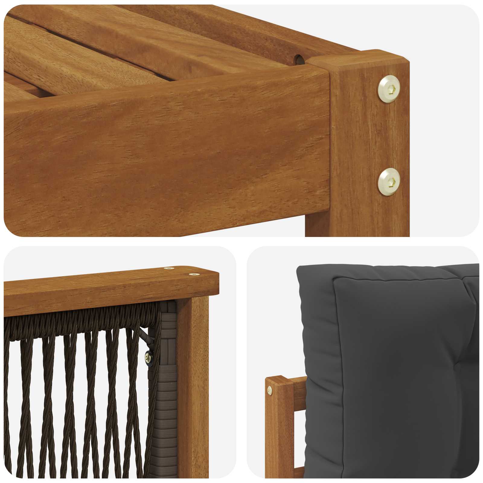 Udendørs sofagruppe med pude 6 pcs Naturlig og Antracit