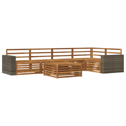 Udendørs sofagruppe 6 pcs Naturfarvet 79 x 79 x 37 cm