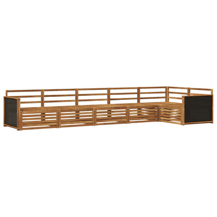 Udendørs sofagruppe 6 pcs Naturfarvet 406 x 168,5 x 73 cm
