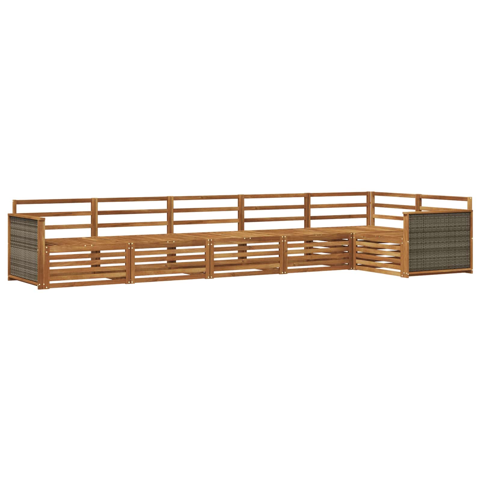 Udendørs sofagruppe 6 pcs Naturfarvet Massivt Akacietræ