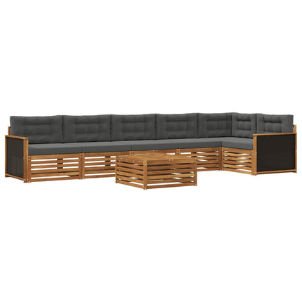 Udendørs sofagruppe 7 pcs Naturlig og Antracit 79 x 79 x 37 cm