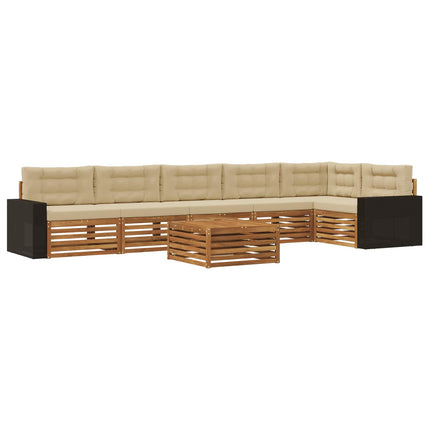 Udendørs sofagruppe 7 pcs Naturlig og Beige 79 x 79 x 37 cm