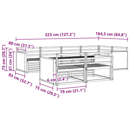 Udendørs sofagruppe 7 pcs Naturfarvet