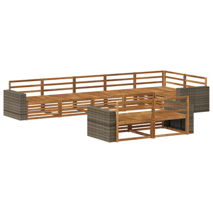 Udendørs sofagruppe 8 pcs Naturfarvet