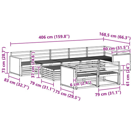 Udendørs sofagruppe 9 pcs