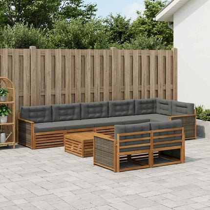 Udendørs sofagruppe med pude 9 pcs