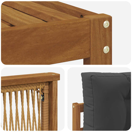 Udendørs sofagruppe med pude 6 pcs Naturlig og Antracit