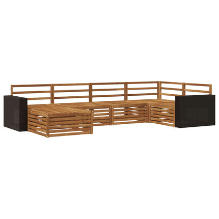 Udendørs sofagruppe 6 pcs Naturfarvet