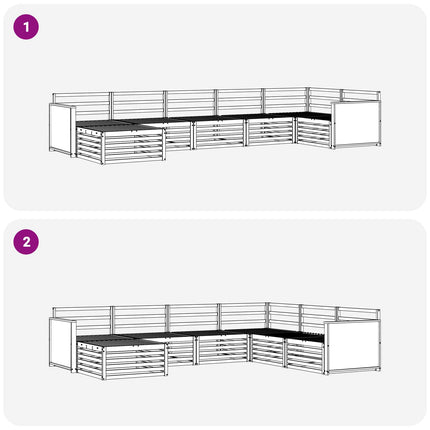 Udendørs sofagruppe 7 pcs Naturfarvet