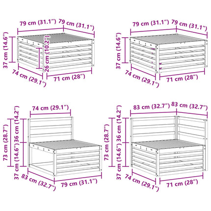 Udendørs sofagruppe 8 pcs Naturfarvet