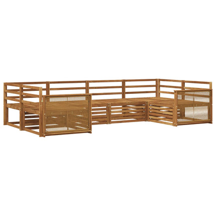 Udendørs sofagruppe 6 pcs Naturfarvet