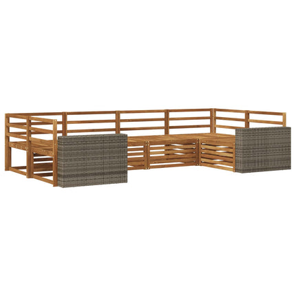Udendørs sofagruppe 6 pcs Naturfarvet