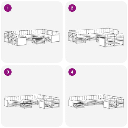 Udendørs sofagruppe 10 pcs Naturlig og Beige Massivt Akacietræ