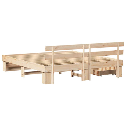 Sengestel med hovedgærde Brun 180 x 200 cm Massiv fyrretræ