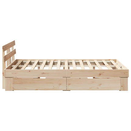 Sengestel med hovedgærde Brun 120 x 200 cm Massiv fyrretræ