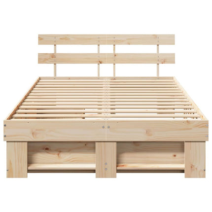 Sengestel med hovedgærde Brun 120 x 190 cm Massiv fyrretræ
