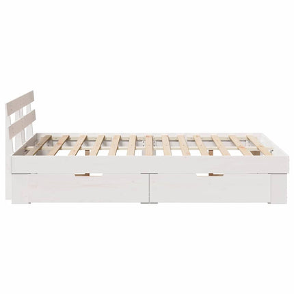Sengestel med hovedgærde Hvid 120 x 190 cm Massiv fyrretræ