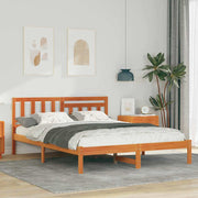 Sengestel Gyldenbrun 135 x 190 cm Massivt fyrretræ