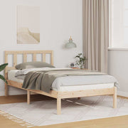 Sengestel med hovedgærde Brun 75 x 190 cm Massiv fyrretræ