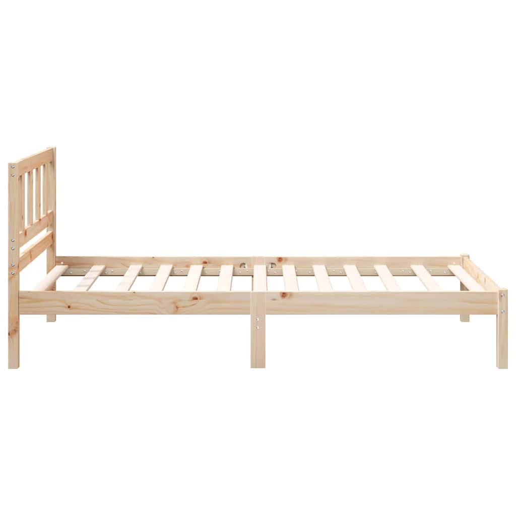 Sengestel med hovedgærde Brun 75 x 190 cm Massiv fyrretræ
