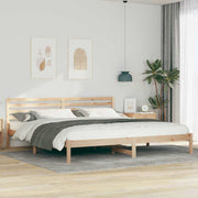 Sengestel med hovedgærde Brun 200 x 220 cm Massiv fyrretræ
