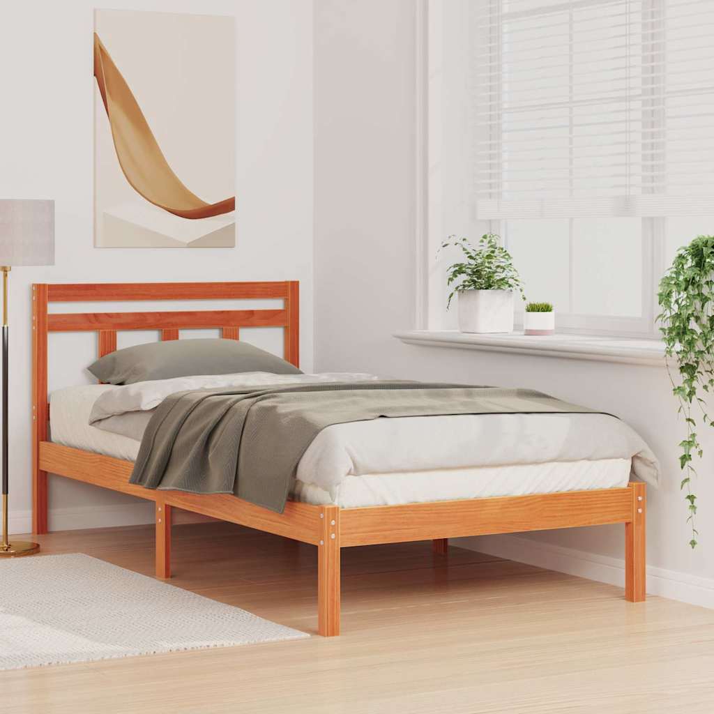 Sengestel Brun 90 x 200 cm Massiv fyrretræ