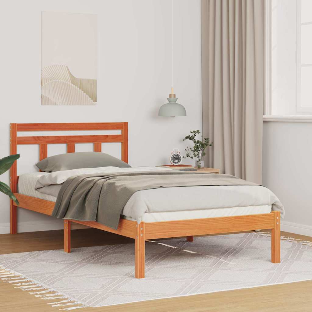 Sengestel Brun 75 x 190 cm Massiv fyrretræ