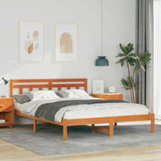 Sengestel Brun 150 x 200 cm Massiv fyrretræ