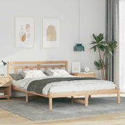Sengestel Brun 140 x 200 cm Massiv fyrretræ
