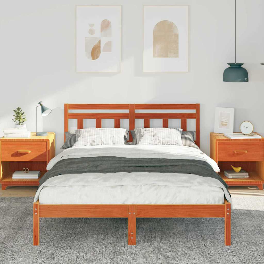 Sengestel Brun 120 x 200 cm Massiv fyrretræ