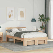 Sengestel med hovedgærde Brun 120 x 190 cm Massiv fyrretræ