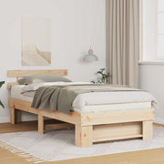 Sengestel med hovedgærde Brun 100 x 200 cm Massiv fyrretræ