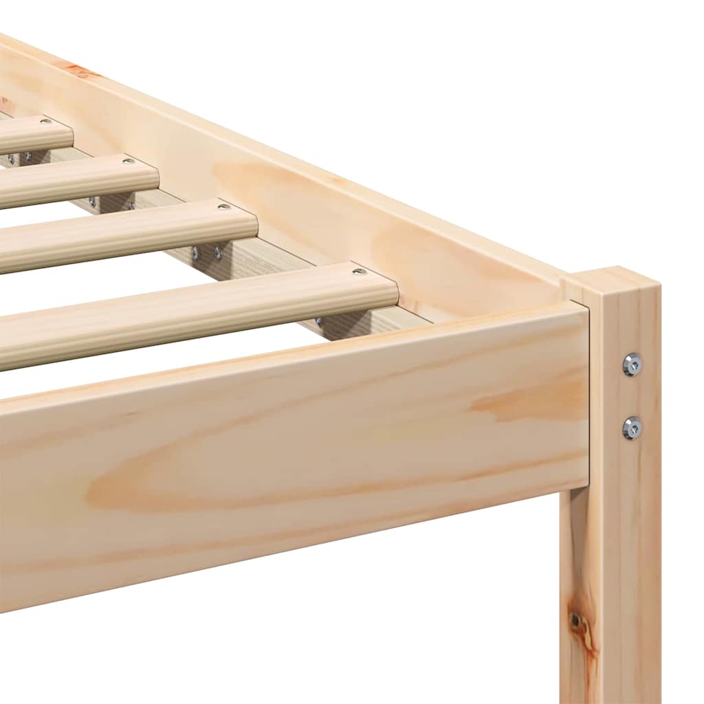 Sengestel med hovedgærde Brun 90 x 190 cm Massiv fyrretræ