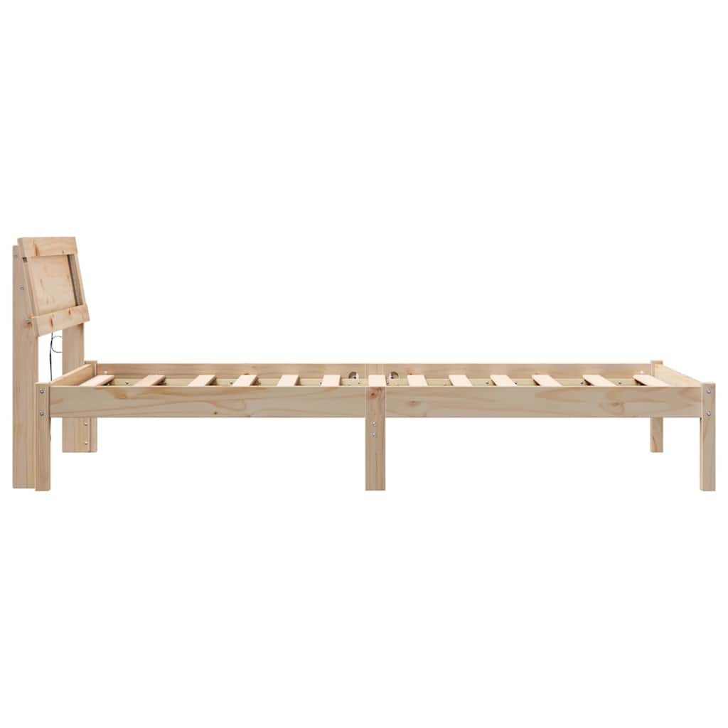 Sengestel med hovedgærde Brun 90 x 190 cm Massiv fyrretræ