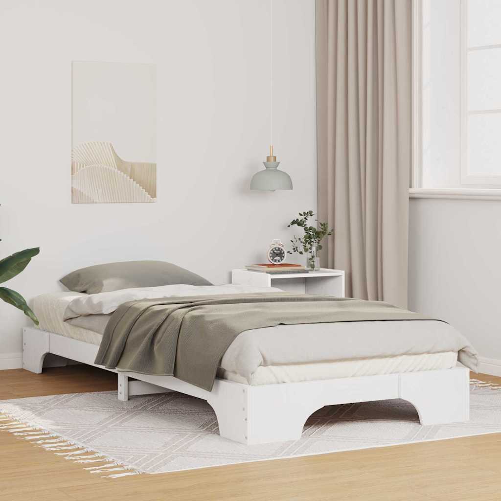 Sengestel Hvid 80 x 210 cm Massiv fyrretræ