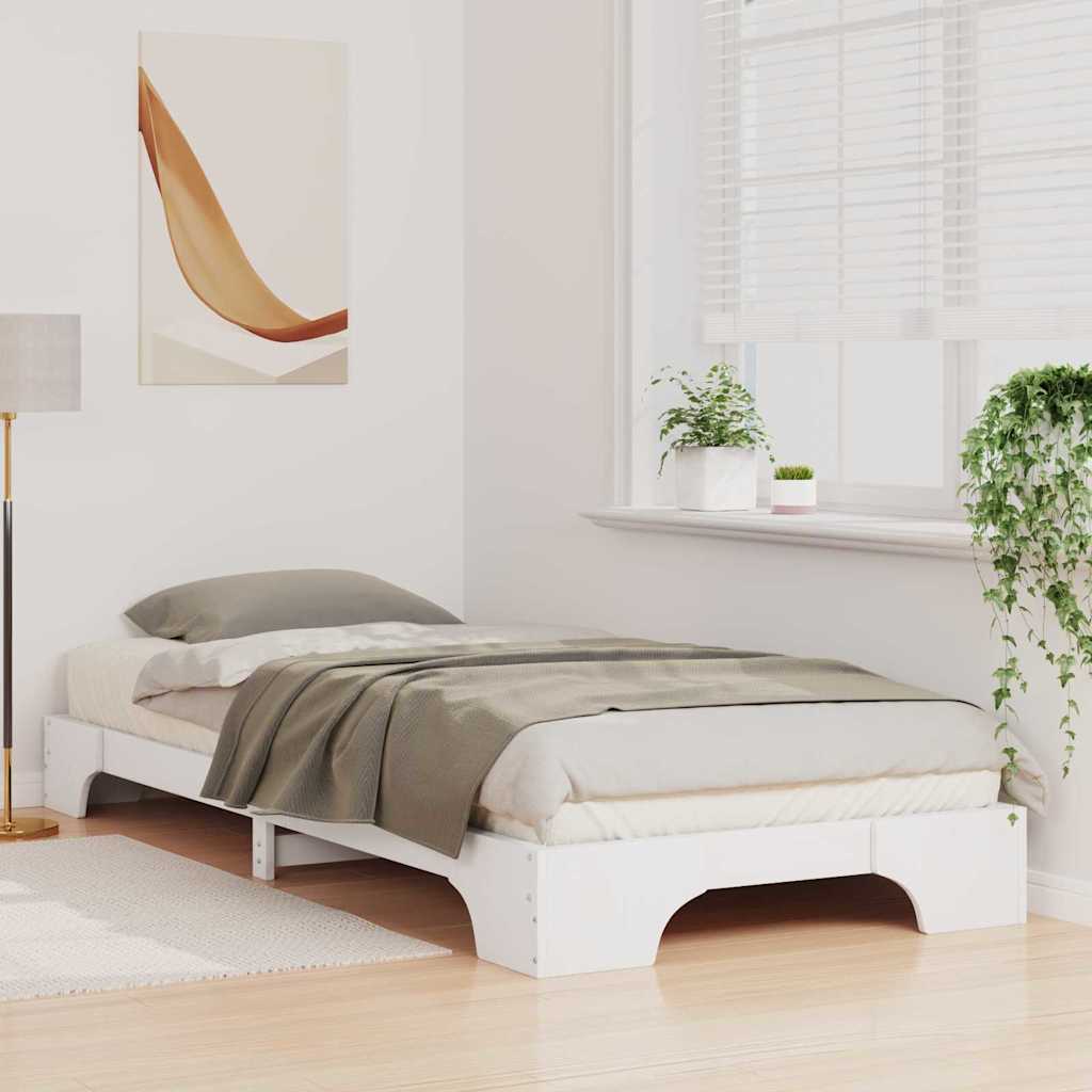 Sengestel Hvid 80 x 210 cm Massiv fyrretræ