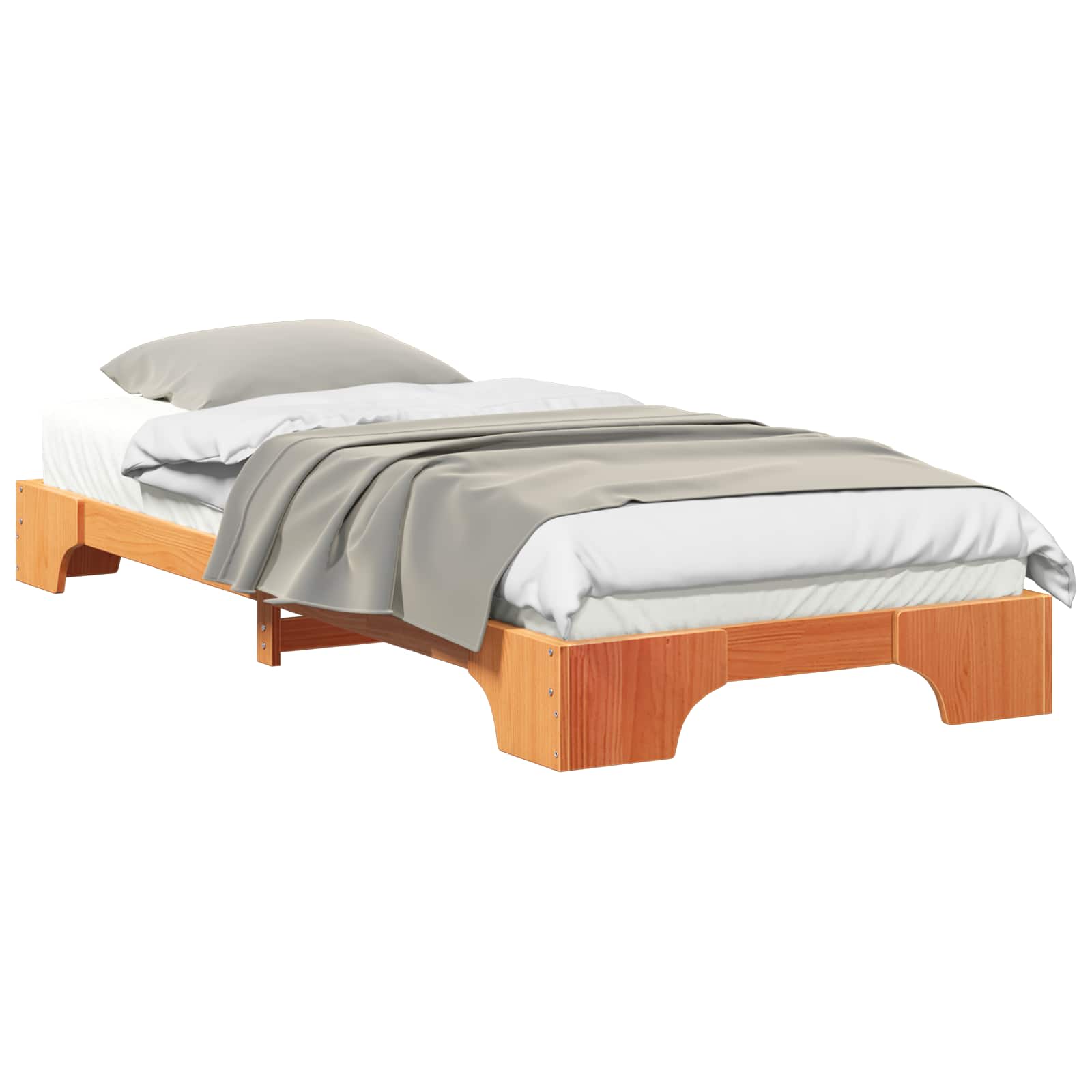 Sengestel Brun 90 x 220 cm Massiv fyrretræ