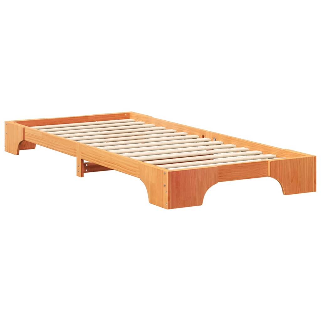 Sengestel Brun 90 x 220 cm Massiv fyrretræ