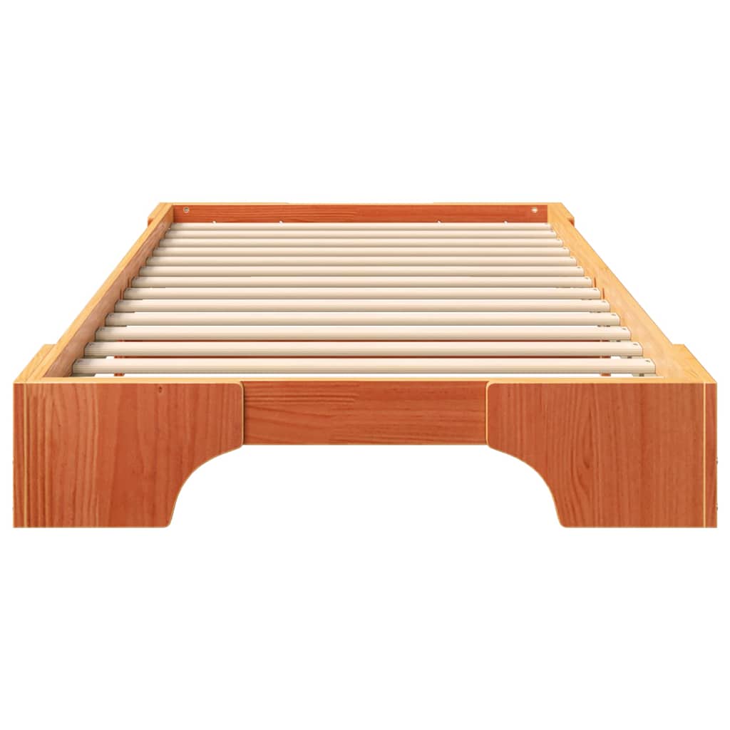 Sengestel Brun 90 x 220 cm Massiv fyrretræ