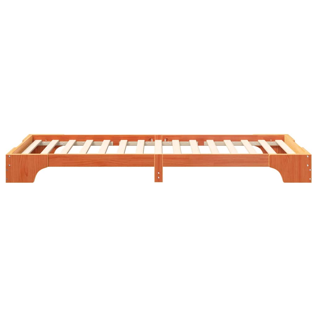 Sengestel Brun 90 x 220 cm Massiv fyrretræ