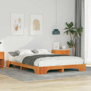 Sengestel Brun 140 x 220 cm Massiv fyrretræ