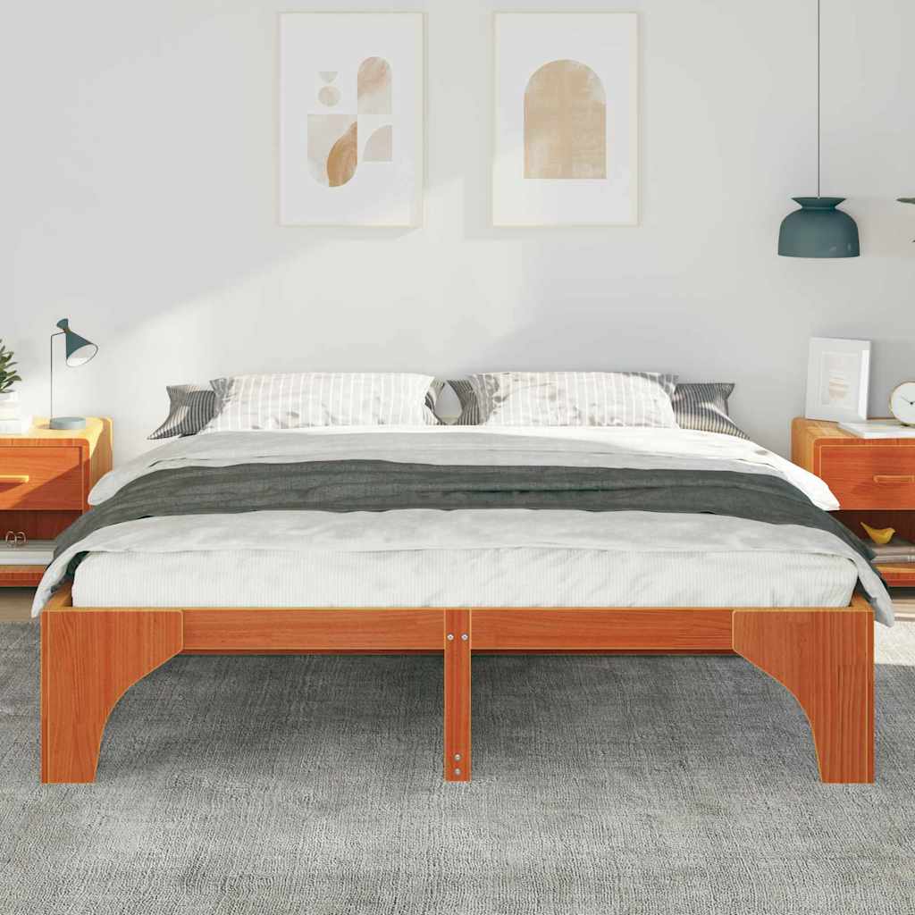 Sengestel Brun 180 x 200 cm Massiv fyrretræ