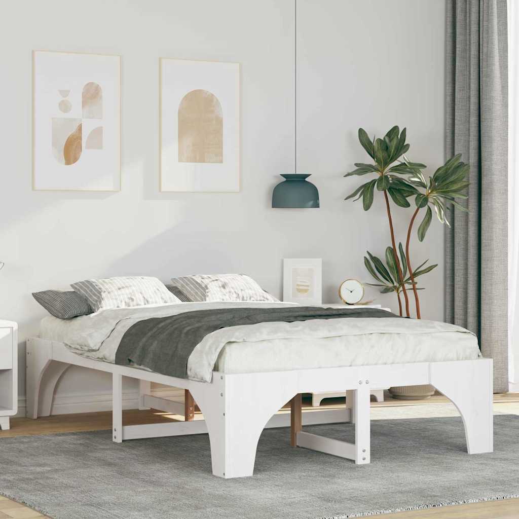 Sengestel Hvid 120 x 200 cm Massiv fyrretræ
