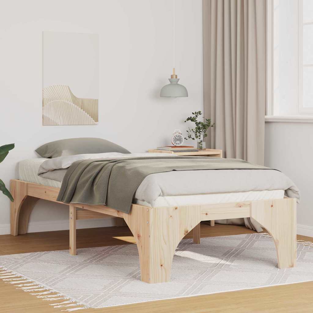 Sengestel Brun 100 x 200 cm Massiv fyrretræ